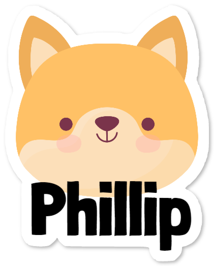 Wallsticker med rev og navn – Phillip